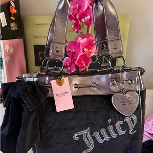 Juicy Couture Black and Metallic Tote